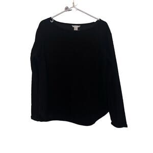 H&M Black Lightweight Windowpane Textured Sweater Size Medium